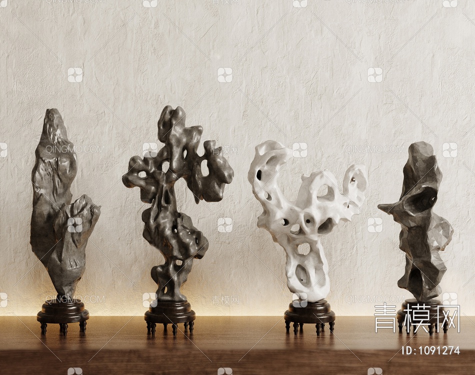 太湖石雕塑3D模型下载【ID:1091274】