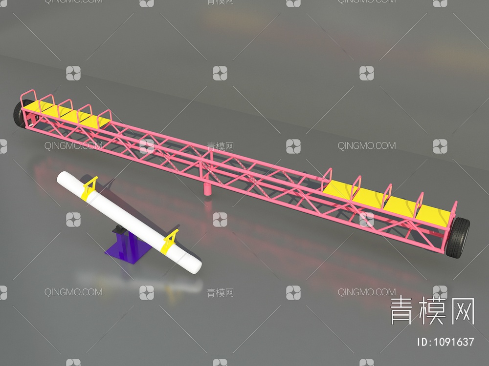 网红旋转跷跷板、两人发光跷跷板3D模型下载【ID:1091637】