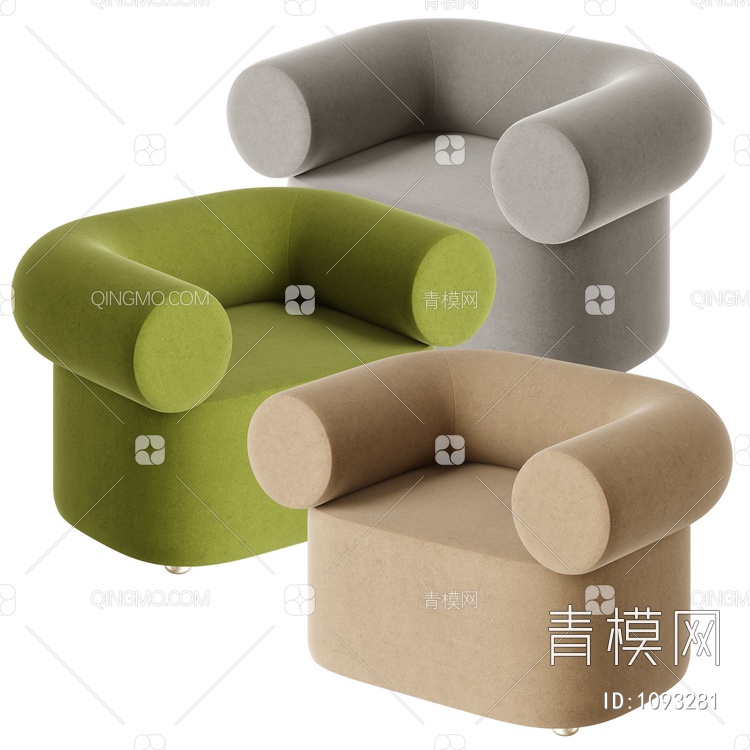 ABBEY chair 单人多色沙发 c163D模型下载【ID:1093281】