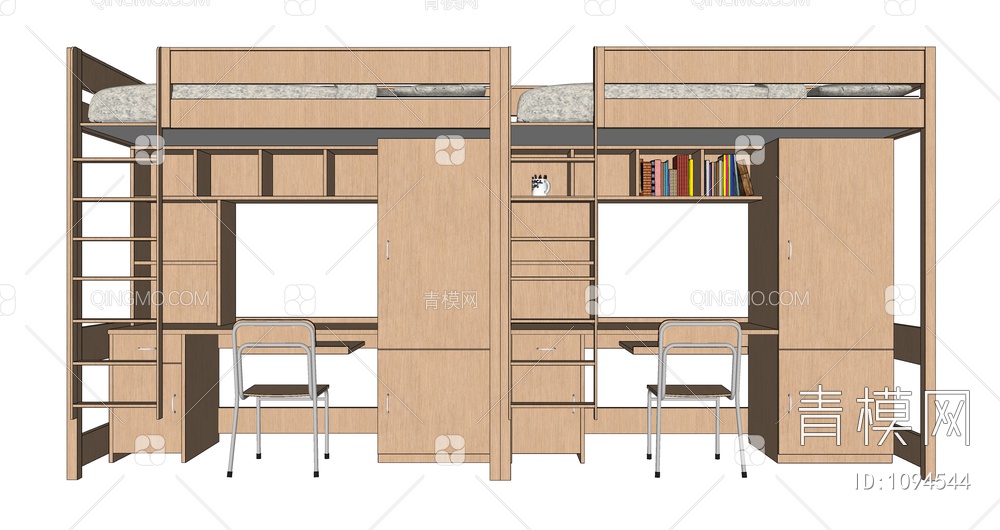 宿舍上下床SU模型下载【ID:1094544】