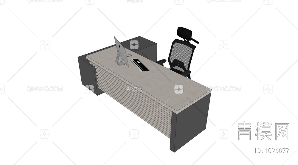 办公桌椅组合SU模型下载【ID:1096077】