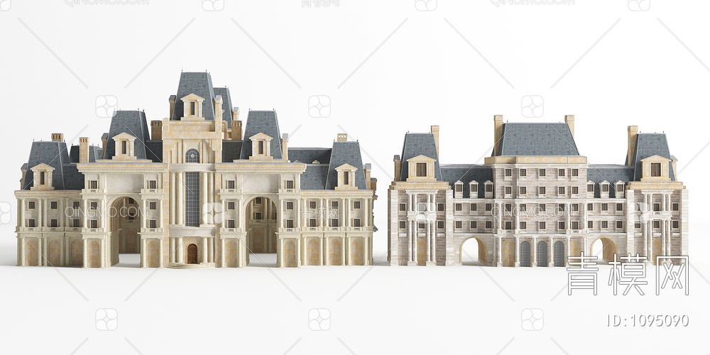 城堡建筑外观3D模型下载【ID:1095090】