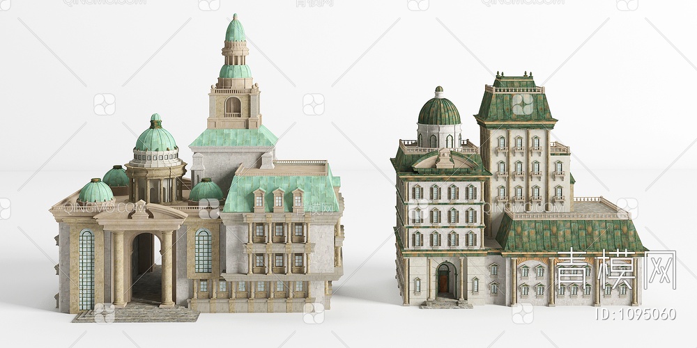 别墅城堡配楼3D模型下载【ID:1095060】