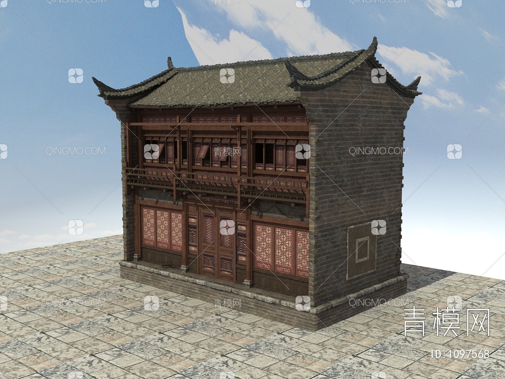 老房子、木房子、瓦房、土房、四合院3D模型下载【ID:1097568】