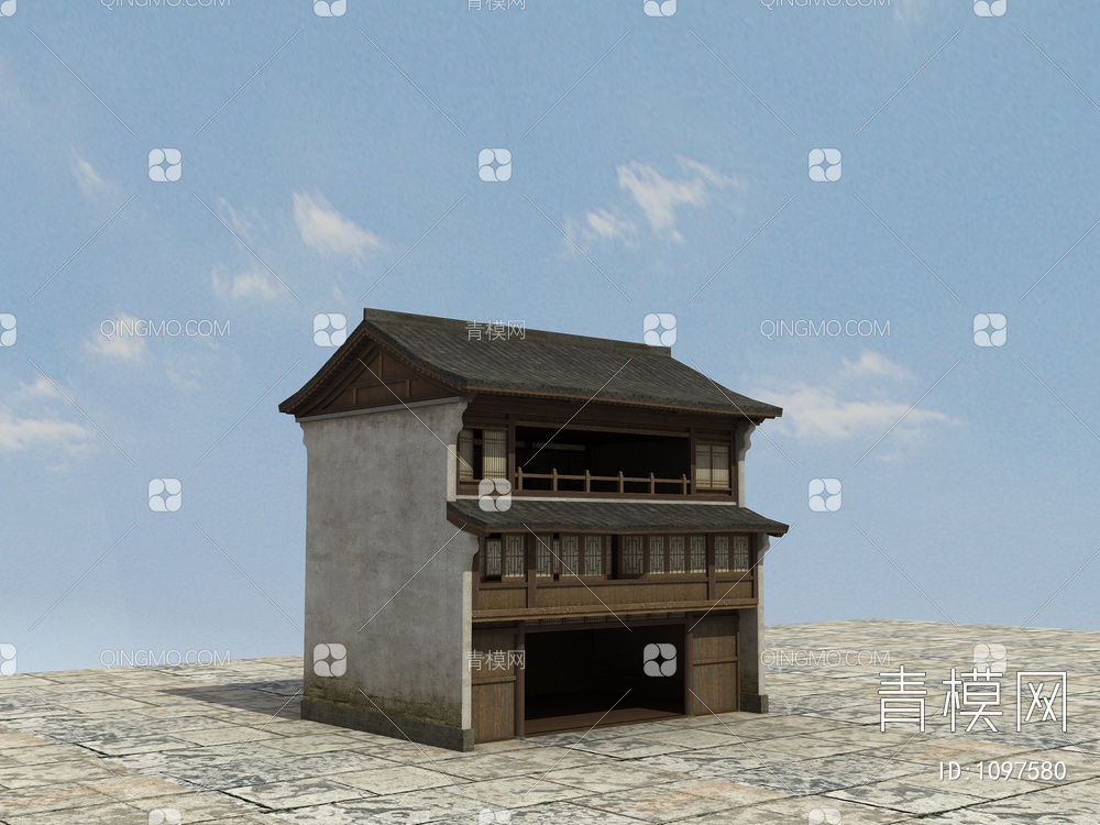 老房子、木房子、瓦房、土房、四合院3D模型下载【ID:1097580】