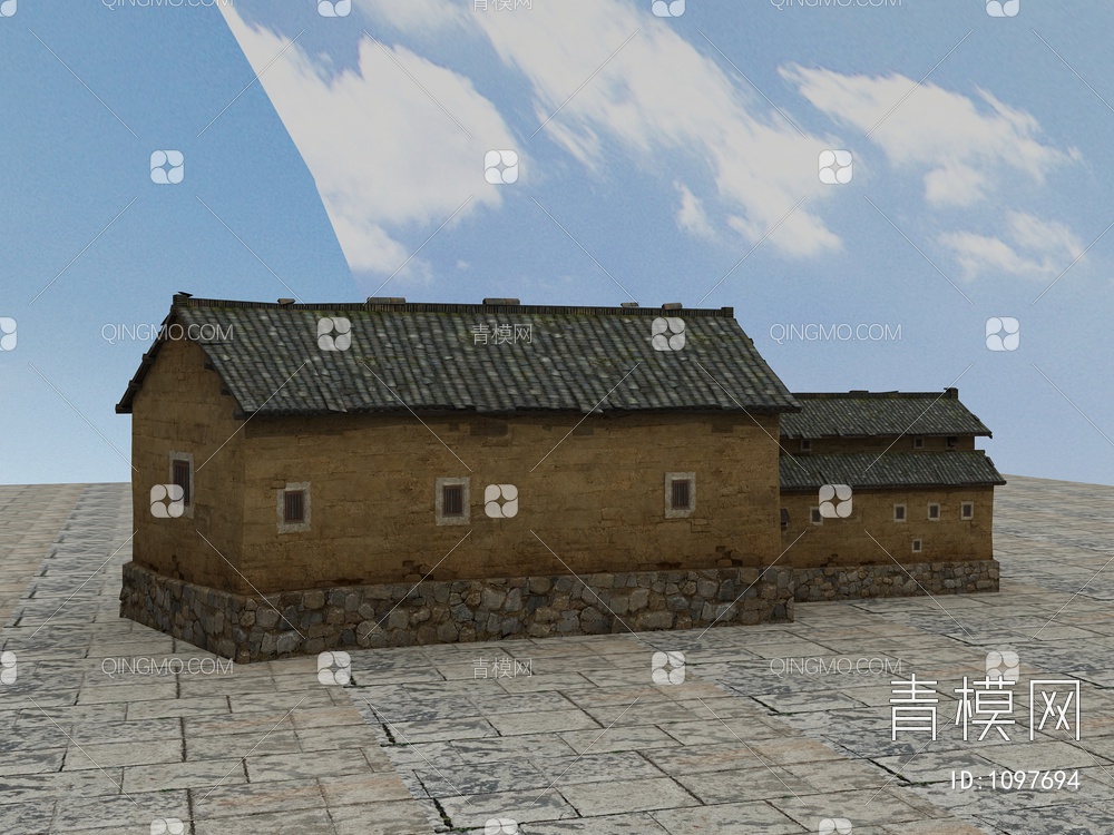 老房子、木房子、瓦房、土房、3D模型下载【ID:1097694】