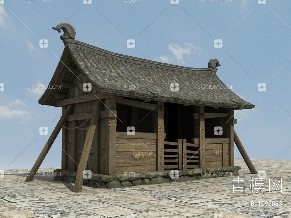 老房子、木房子、瓦房、土房3D模型下载【ID:1097583】