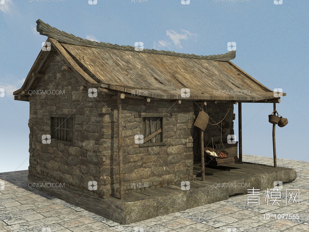 老房子、木房子、瓦房、土房、四合院3D模型下载【ID:1097565】