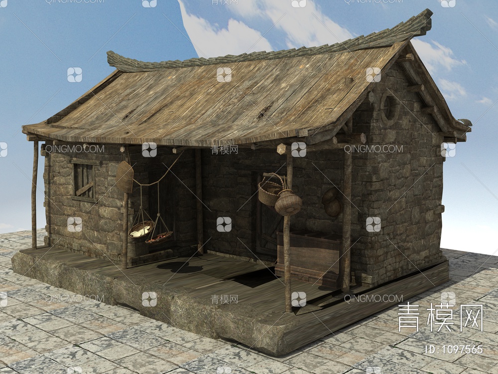 老房子、木房子、瓦房、土房、四合院3D模型下载【ID:1097565】