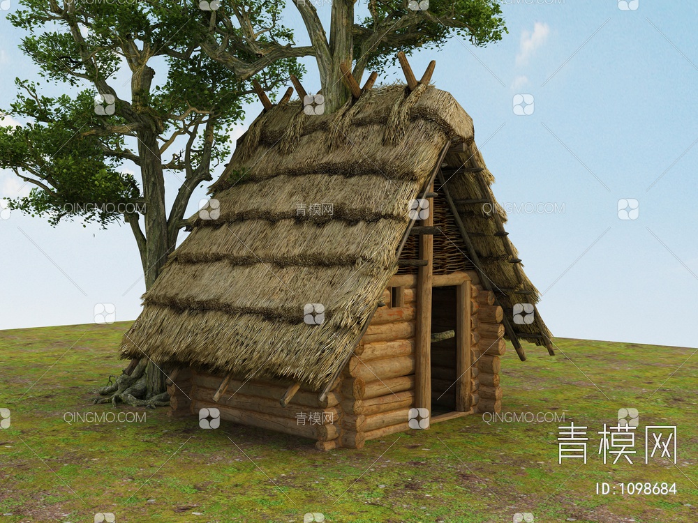 老房子、木房子、瓦房、土房、毛草房3D模型下载【ID:1098684】