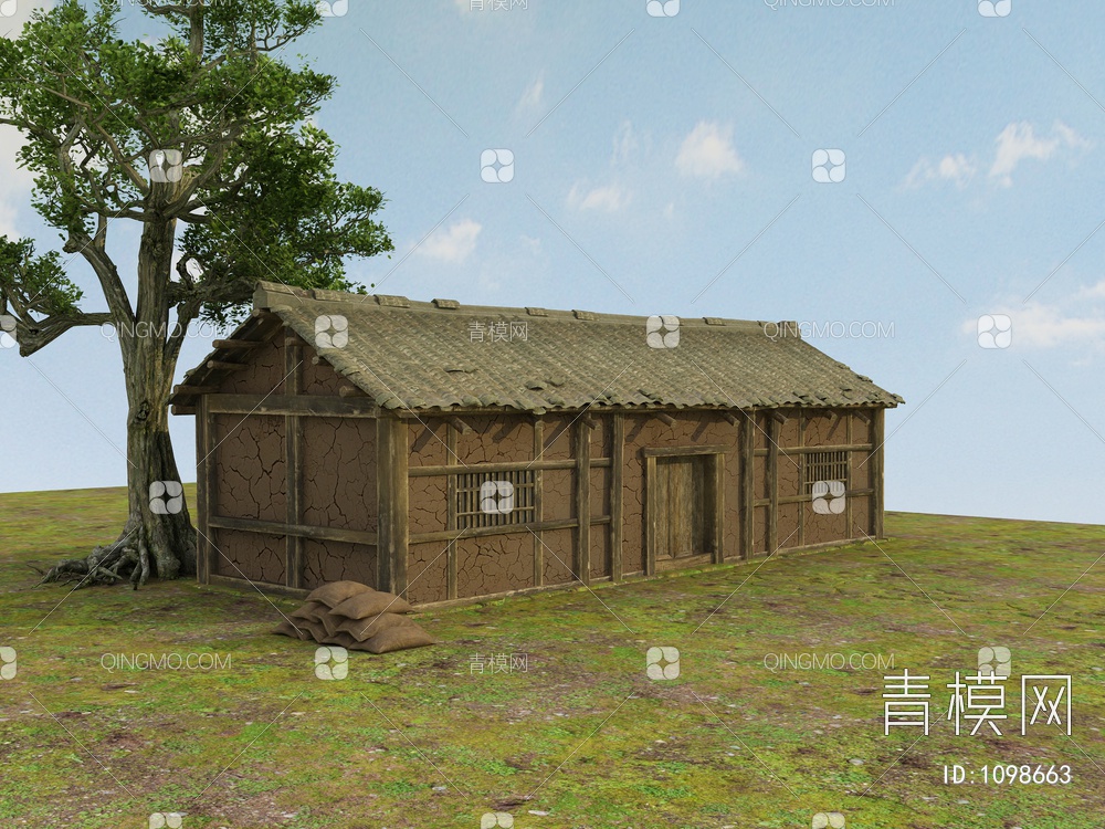 老房子、木房子、瓦房、土房、毛草房3D模型下载【ID:1098663】
