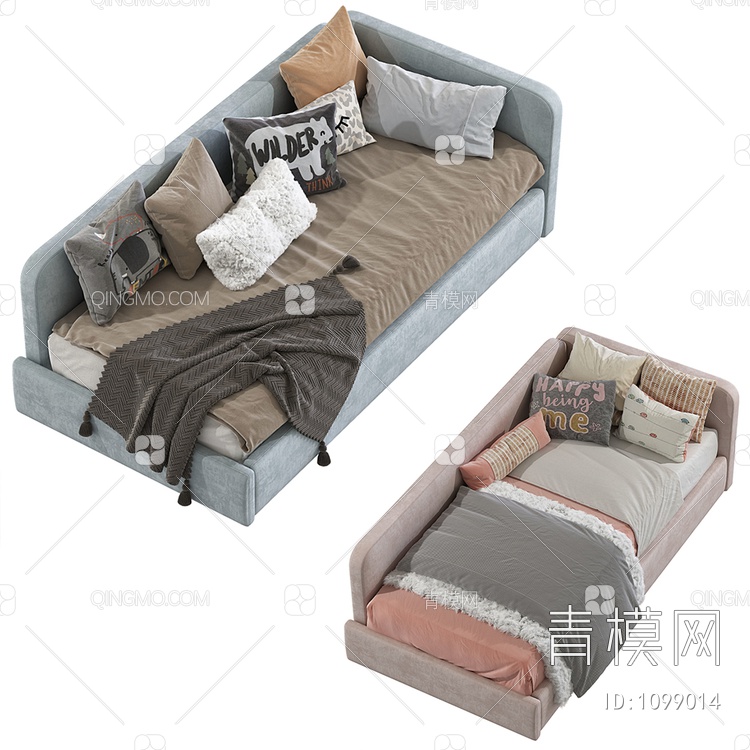 沙发床 单人床3D模型下载【ID:1099014】
