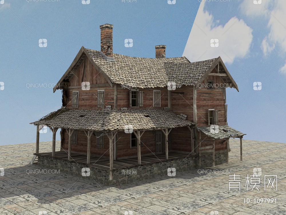 老房子、木房子、瓦房3D模型下载【ID:1097991】