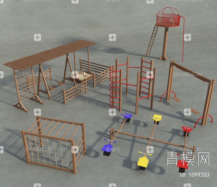 儿童游乐设施 游乐场3D模型下载【ID:1099203】