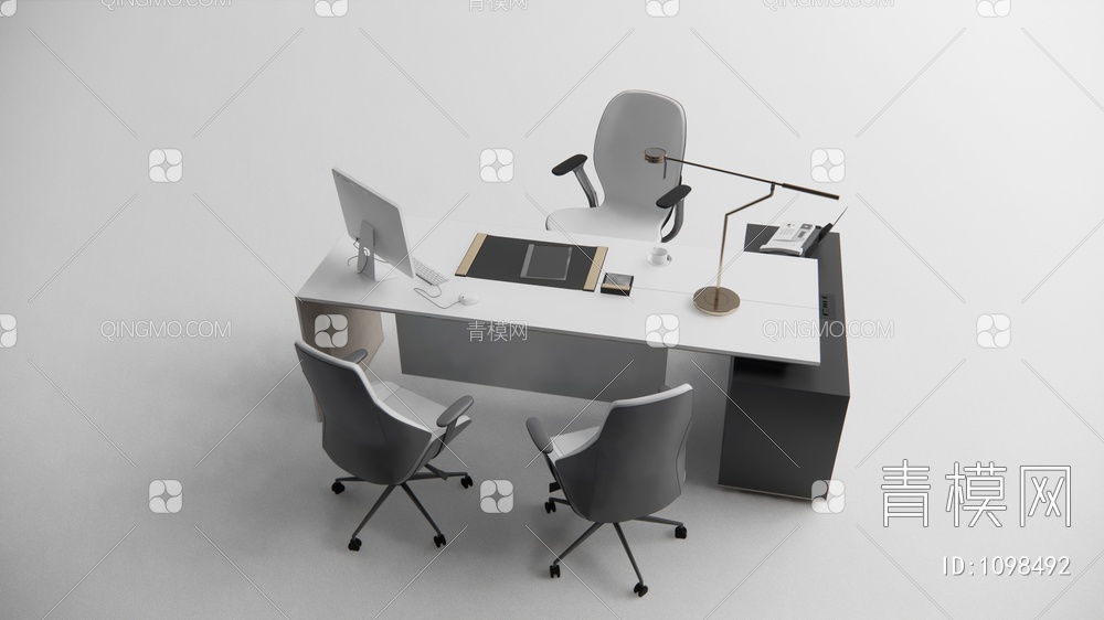 办公桌椅SU模型下载【ID:1098492】