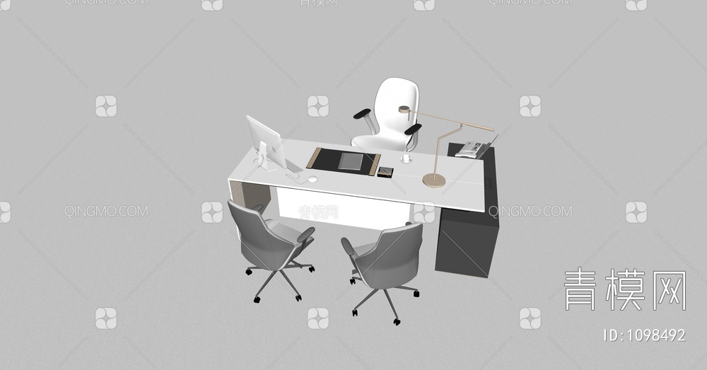 办公桌椅SU模型下载【ID:1098492】