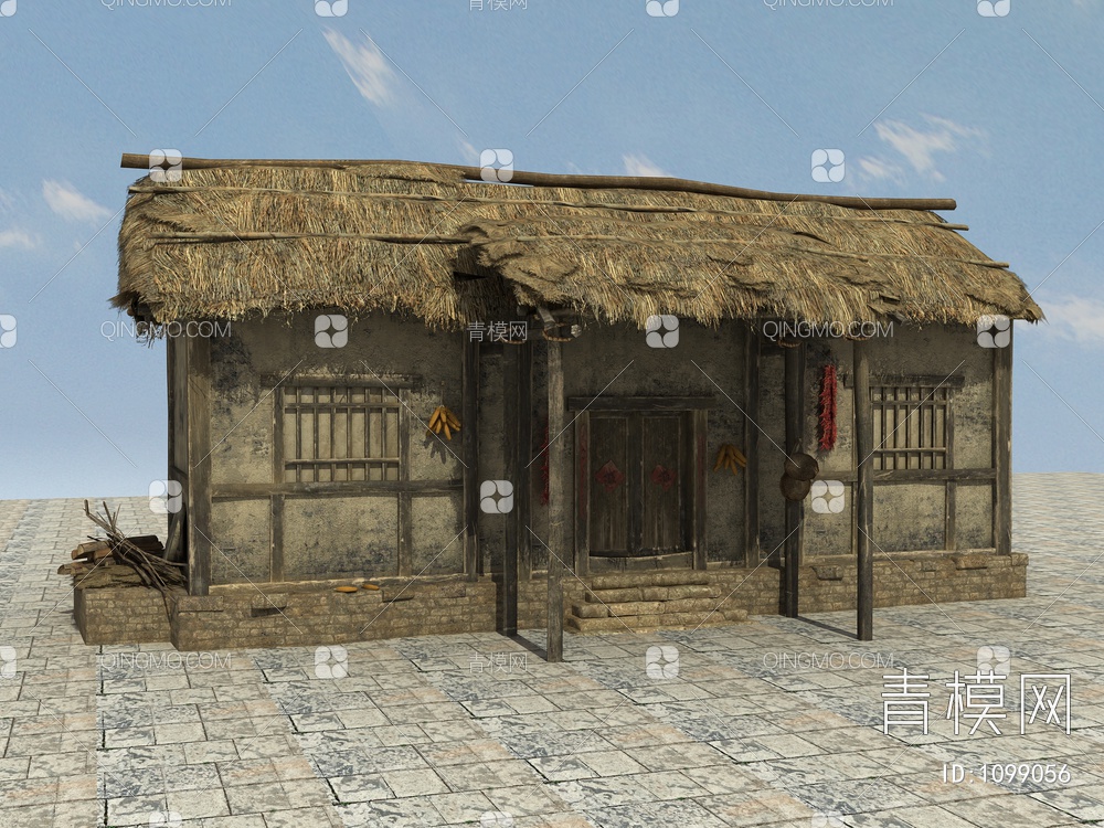 老房子、毛草房3D模型下载【ID:1099056】