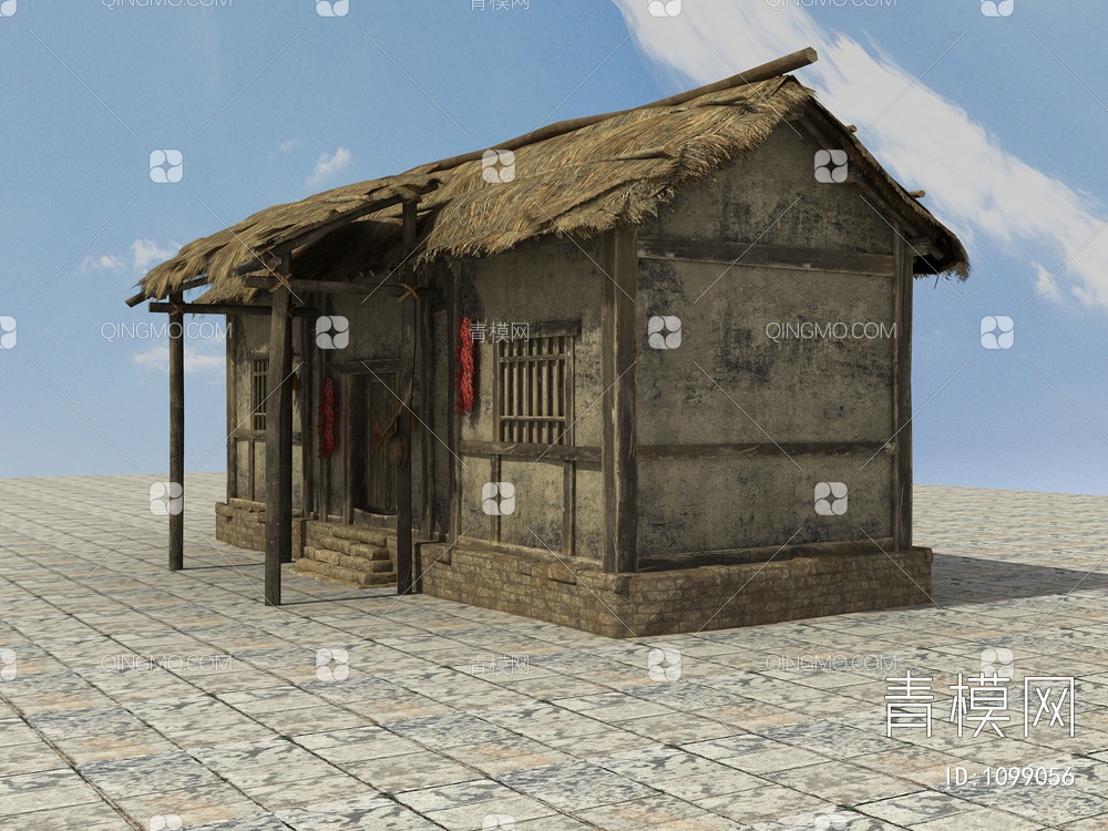 老房子、毛草房3D模型下载【ID:1099056】