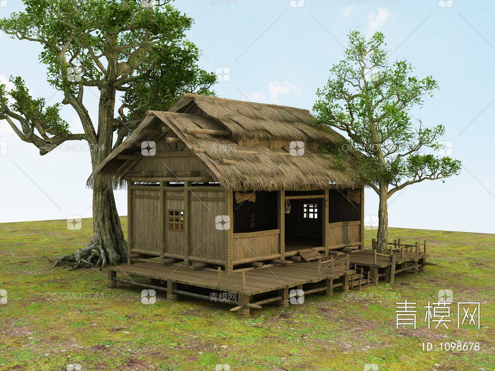老房子、木房子、瓦房、土房、毛草房3D模型下载【ID:1098678】