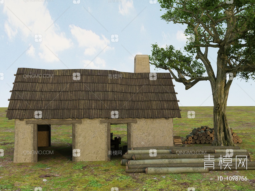 老房子、木房子、瓦房、土房3D模型下载【ID:1098756】