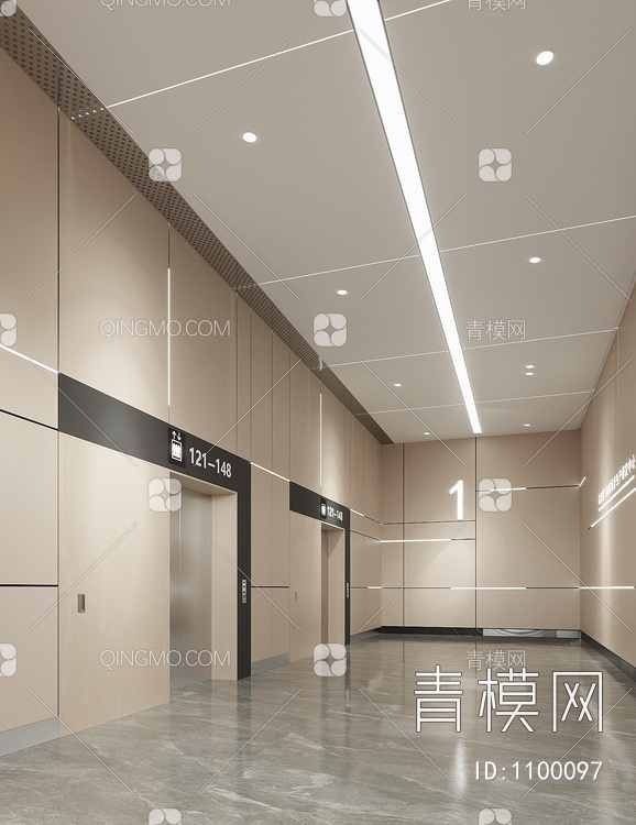 酒店电梯间3D模型下载【ID:1100097】