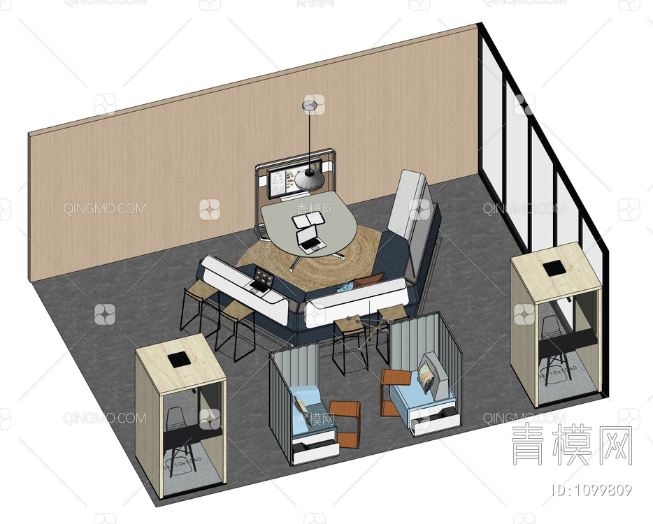 办公室SU模型下载【ID:1099809】