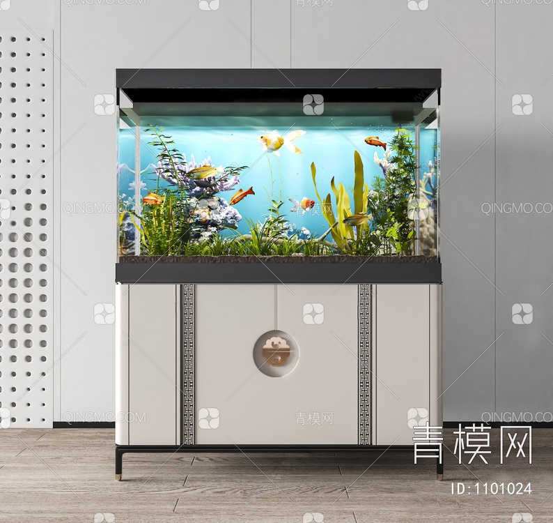 鱼缸水族箱3D模型下载【ID:1101024】