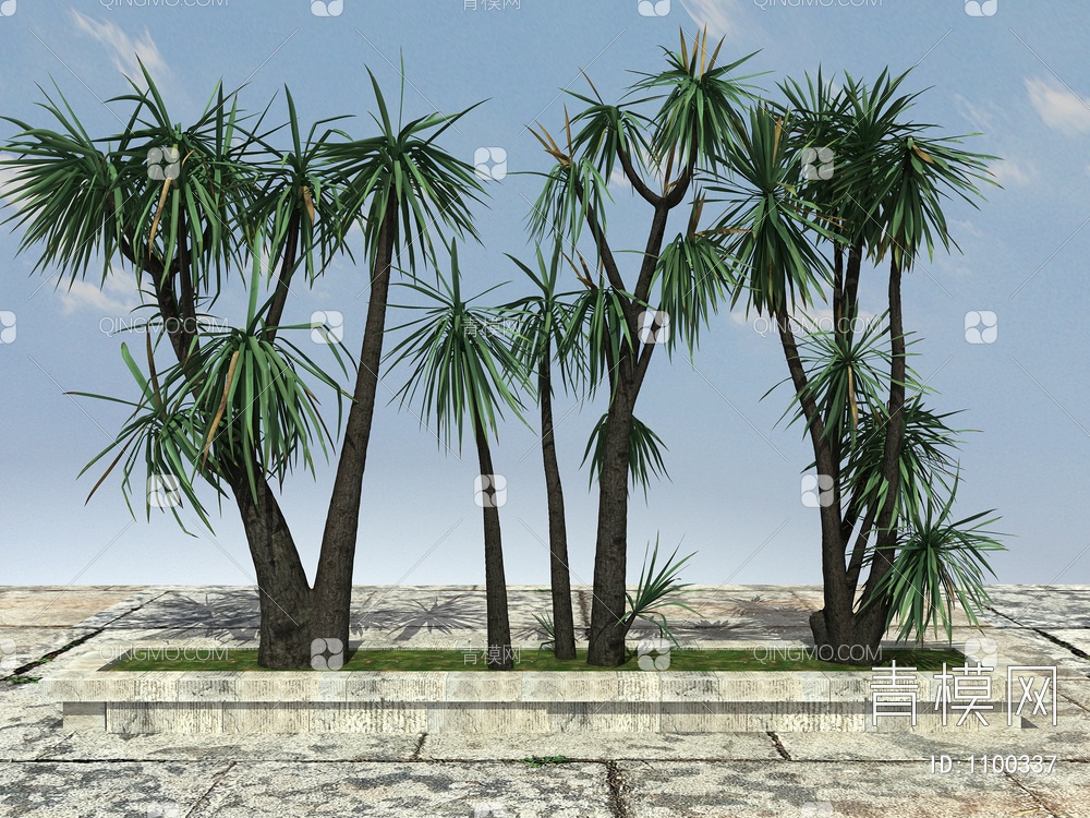 绿化植物、景观植物、开花植物、观赏植物3D模型下载【ID:1100337】