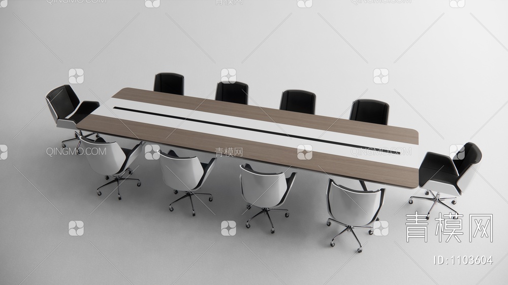 会议桌椅SU模型下载【ID:1103604】
