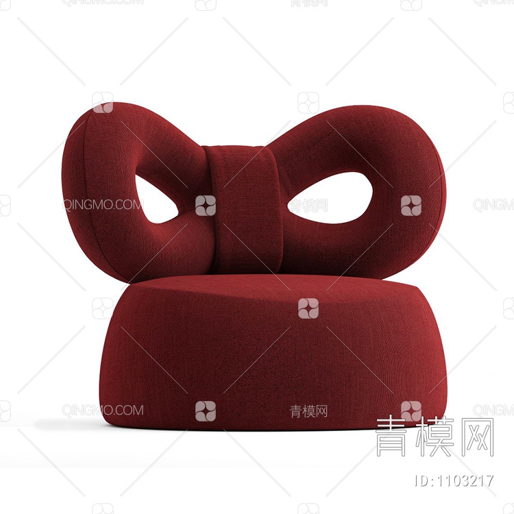 蝴蝶结休闲单人沙发3D模型下载【ID:1103217】