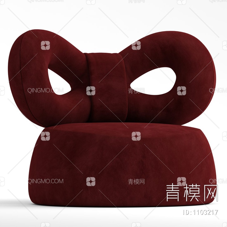 蝴蝶结休闲单人沙发3D模型下载【ID:1103217】