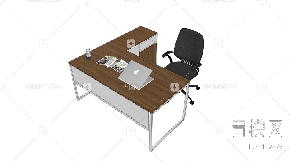 办公桌椅组合SU模型下载【ID:1102872】