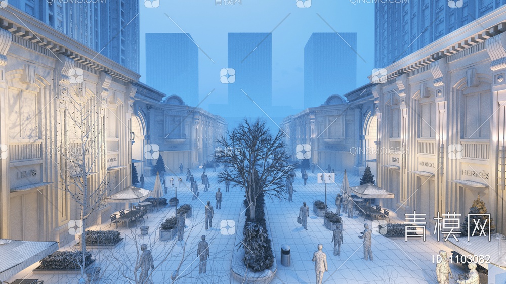 雪景商业3D模型下载【ID:1103082】