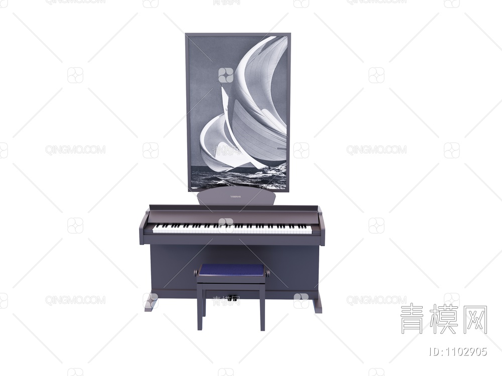 钢琴SU模型下载【ID:1102905】