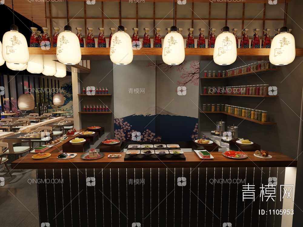 餐厅 桌椅 酒水3D模型下载【ID:1105953】