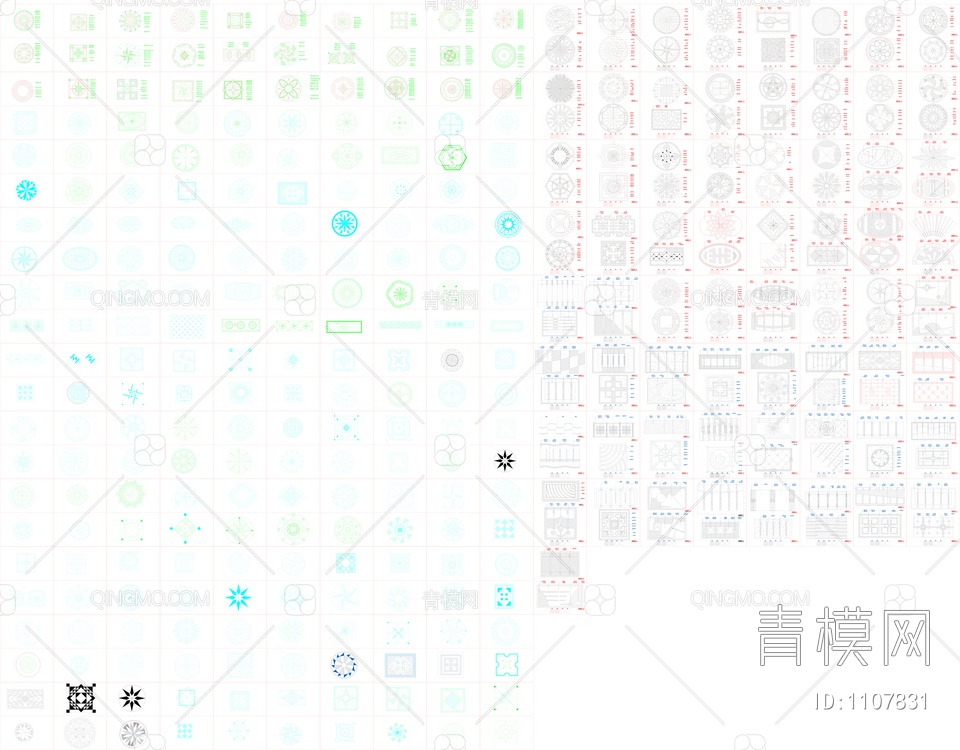 350款地面拼花图案CAD图纸【ID:1107831】