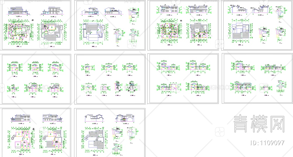 古建别墅建筑图【ID:1109097】