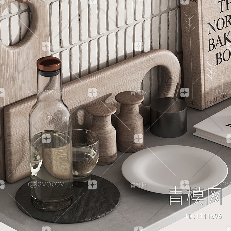 Kitchen decor set 厨房餐具装饰3D模型下载【ID:1111896】