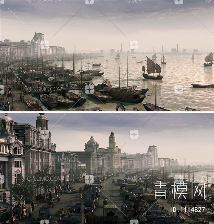 旧上海滩3D模型下载【ID:1114827】