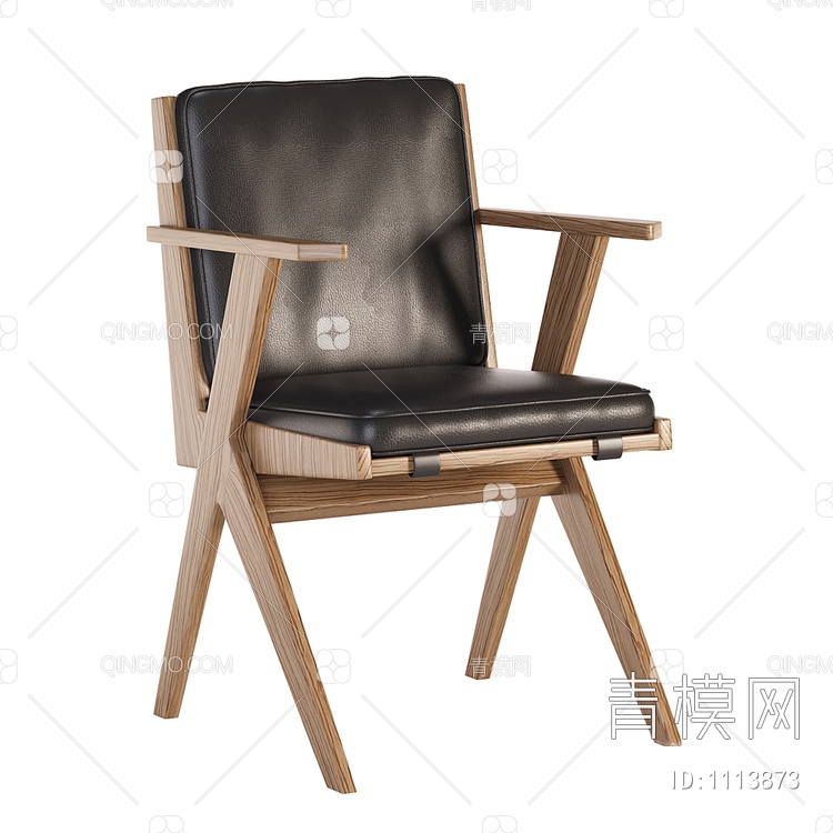 皮革休闲单椅3D模型下载【ID:1113873】