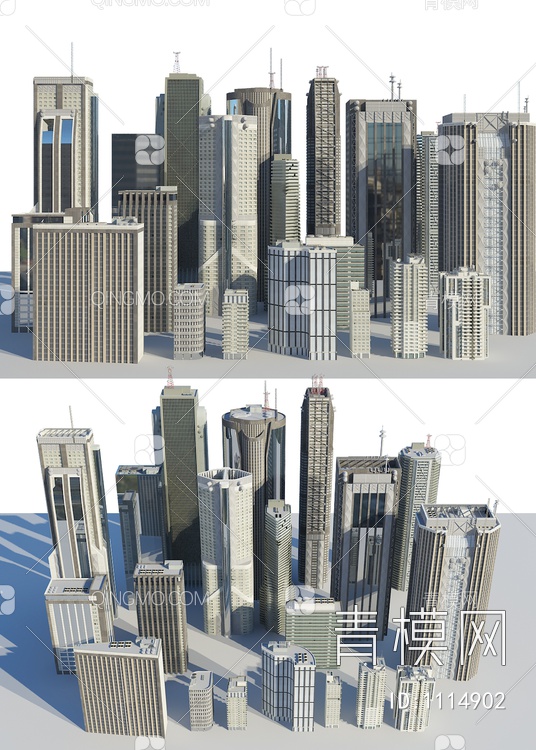 高层住宅 配楼 建筑3D模型下载【ID:1114902】