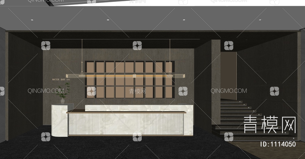 售楼部前台SU模型下载【ID:1114050】