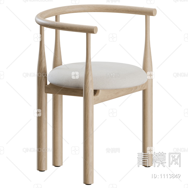 实木餐桌椅3D模型下载【ID:1113849】
