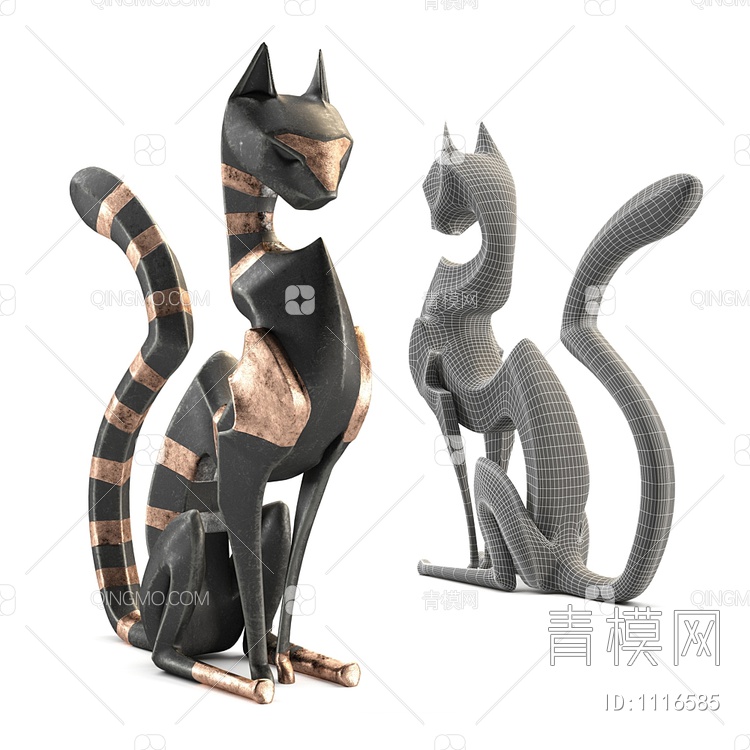 动物雕塑摆件3D模型下载【ID:1116585】