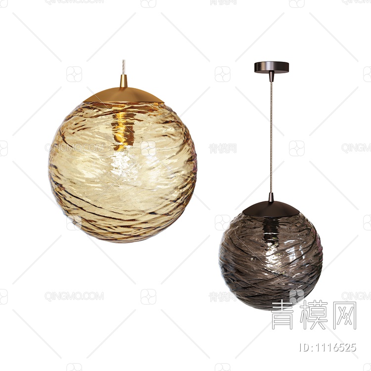 玻璃圆球吊灯3D模型下载【ID:1116525】
