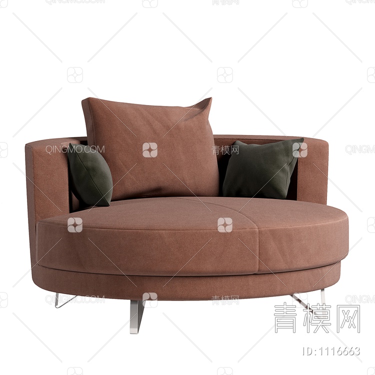 半圆单人沙发3D模型下载【ID:1116663】