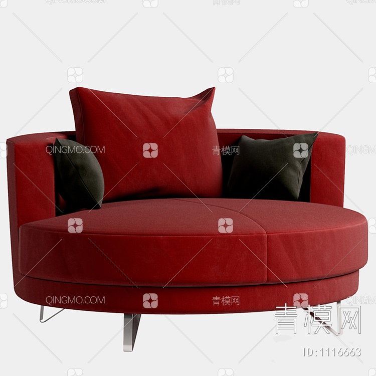 半圆单人沙发3D模型下载【ID:1116663】
