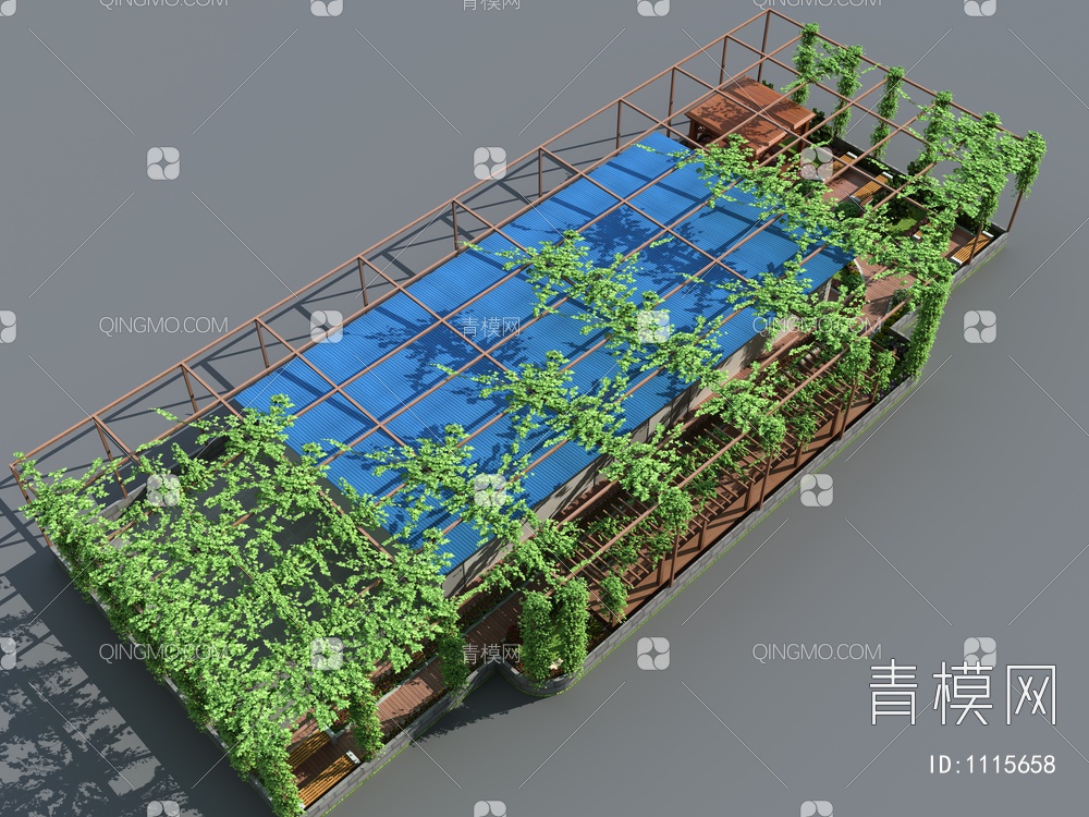 屋顶花园，花园3D模型下载【ID:1115658】