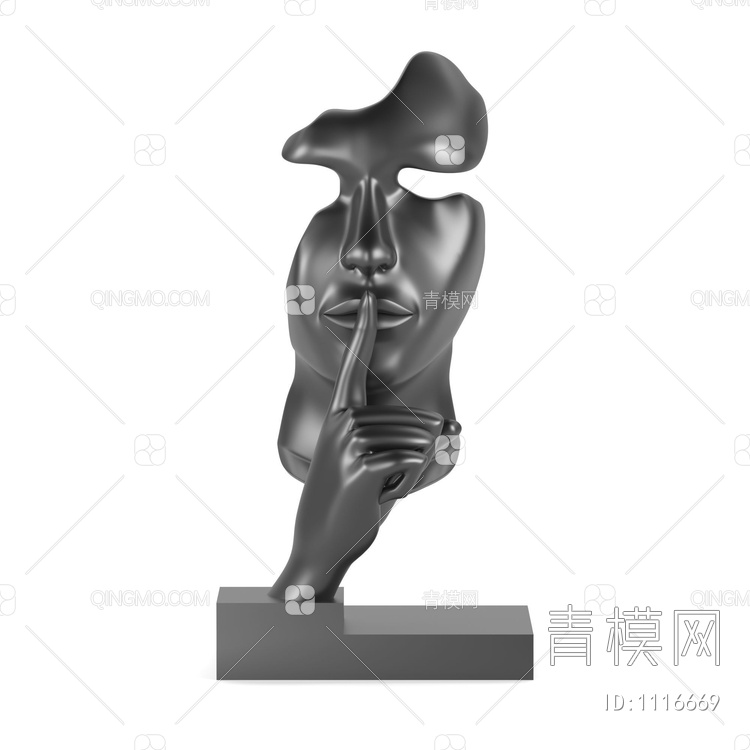 人脸雕塑摆件3D模型下载【ID:1116669】