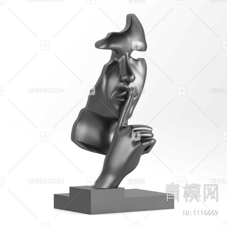 人脸雕塑摆件3D模型下载【ID:1116669】